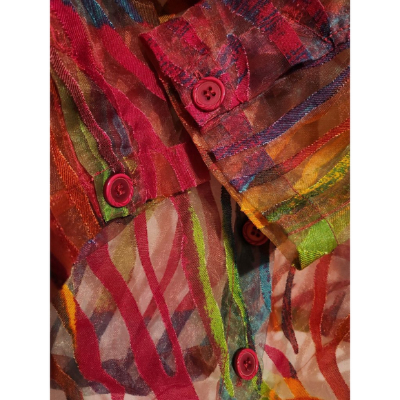 Sheer Mesh Colorful Zebra Print Thin Jacket Size 1X - Picture 5 of 6